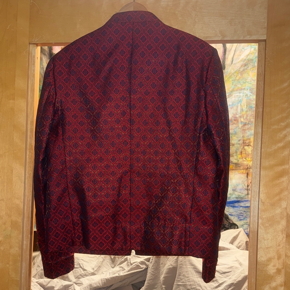 Men's Red Patterned Prince Jacket - image 4